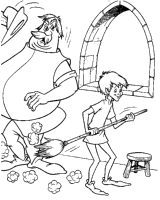 A coloring page of the black cauldron